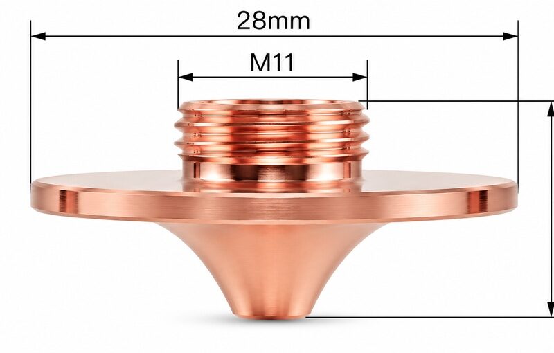 D28 Single Layer Copper Nozzle — M11 Thread