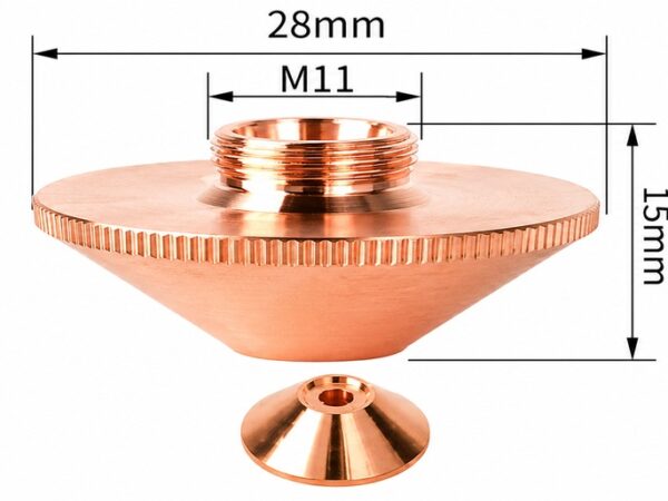 D28 Double Layer Copper Nozzle — M11 Thread