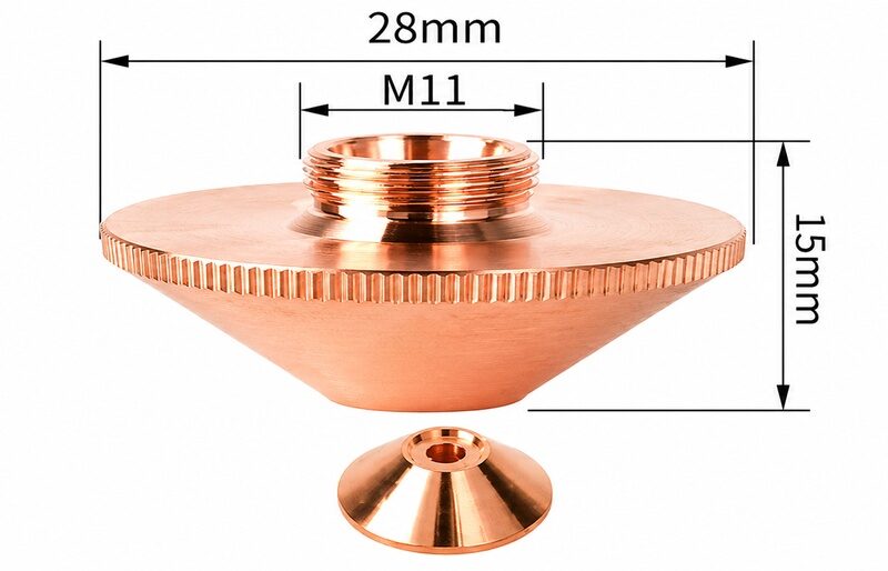 D28 Double Layer Copper Nozzle — M11 Thread