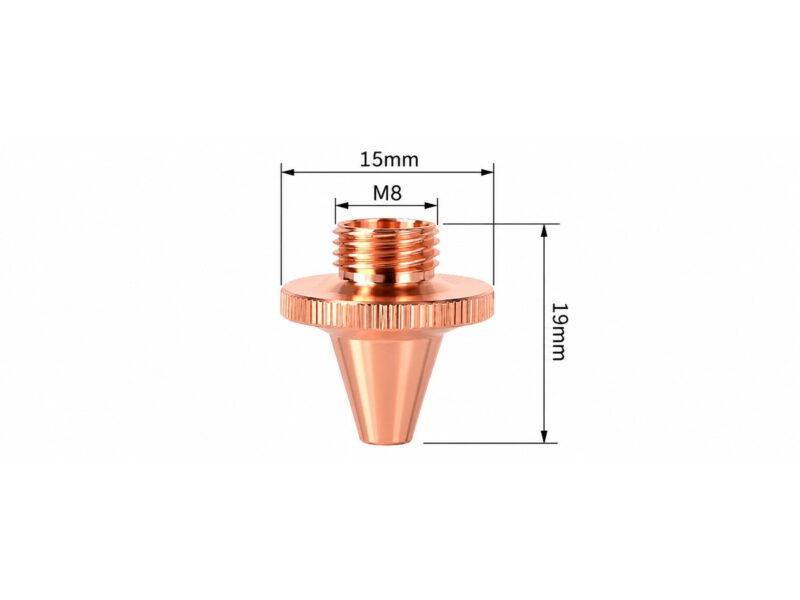 M8 3D Single Layer Nozzle — M8 Thread