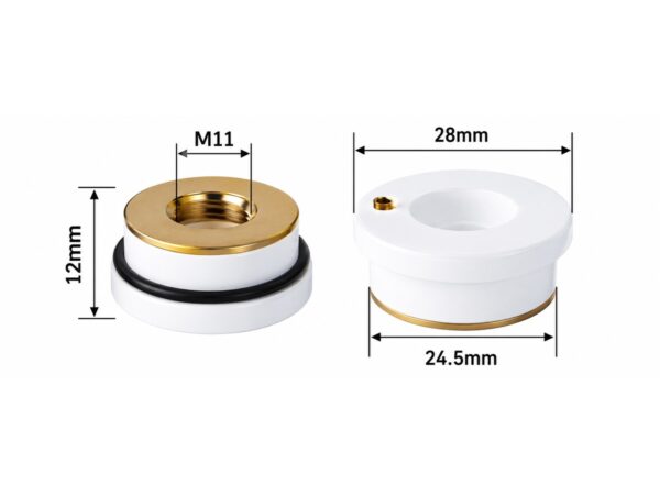 Ceramic Ring Gold-Plated D28 M11 — 28Ø×12mm
