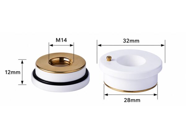 Ceramic Ring Gold-Plated D32 M14 — 32Ø×12mm