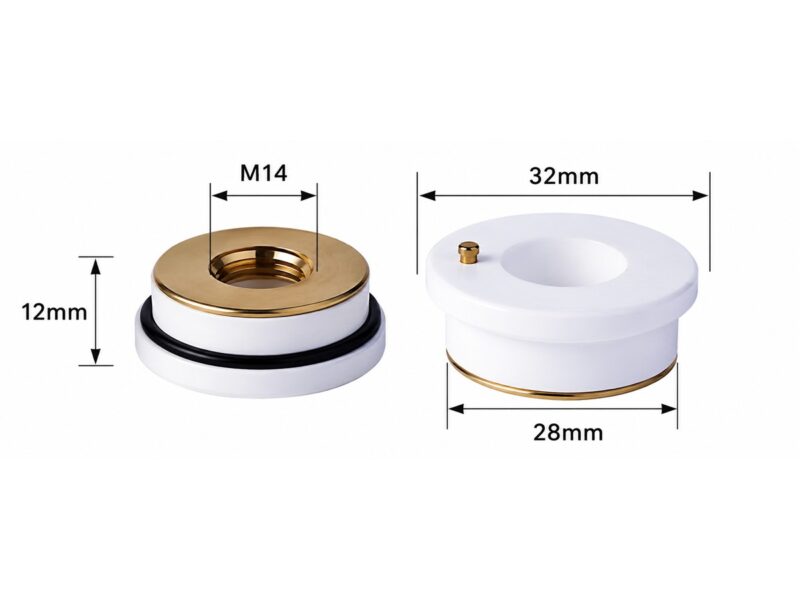 Ceramic Ring Gold-Plated D32 M14 — 32Ø×12mm